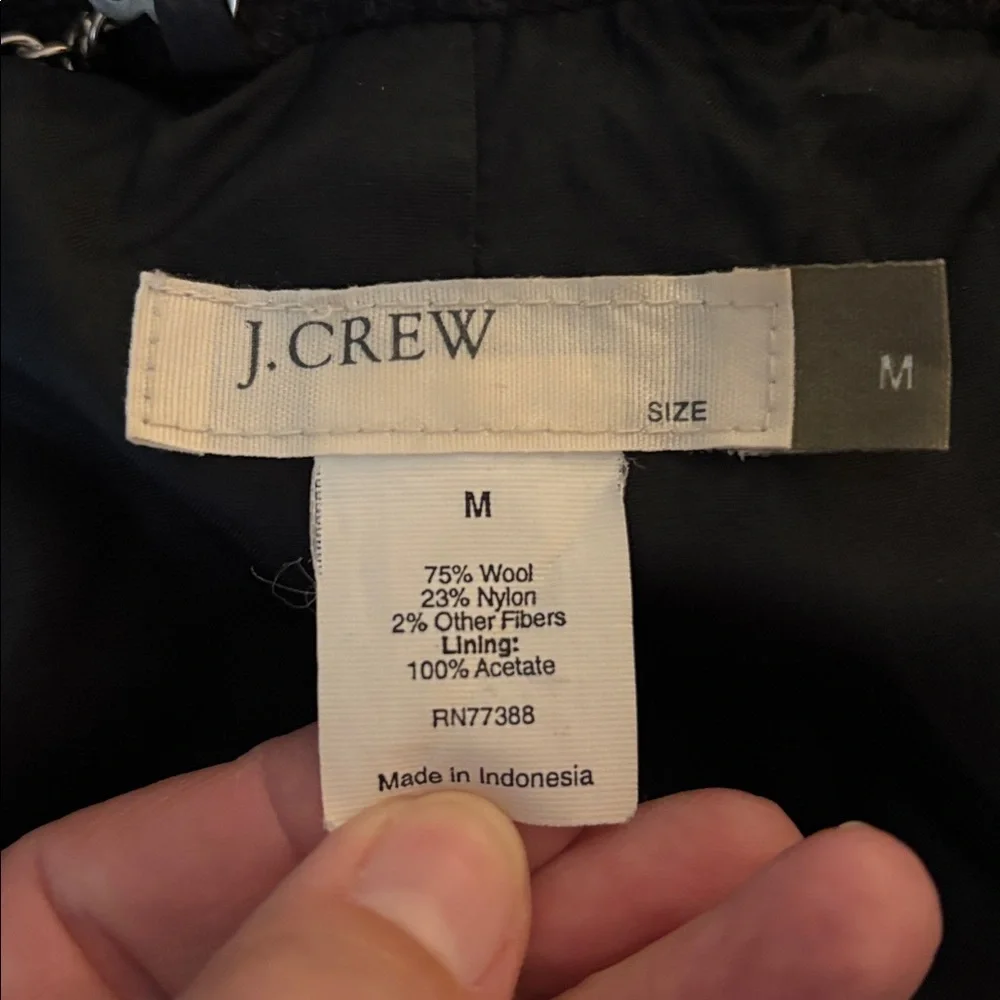 J. Crew Wool Blend Double Breasted Peacoat in Charcoal Gray Sz M
